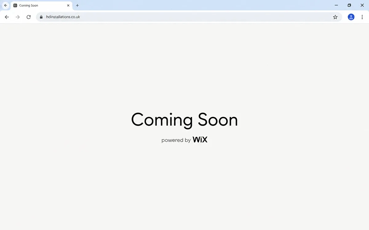 HD Installations website before the switch